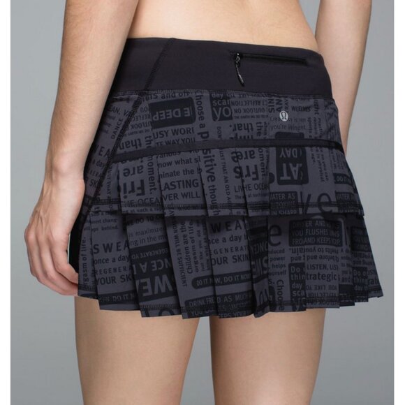 Lululemon Pace Setter Skirt Classic Manifesto Deep Coal Black / Black 2 - Picture 3 of 10